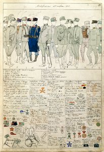 Uniformvariaties van het Koninkrijk Italië, kleurenplaat door Quinto Cenni door Quinto Cenni