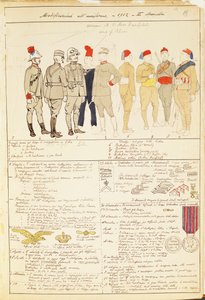 Uniformvariaties van het Koninkrijk Italië, kleurenplaat door Quinto Cenni door Quinto Cenni
