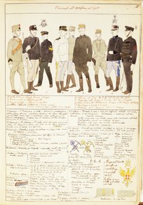 Uniformvariaties van het Koninkrijk Italië, kleurenplaat door Quinto Cenni door Quinto Cenni