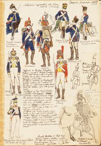 Uniformen van Artillerie van Koninkrijk Frankrijk, kleurplaat door Quinto Cenni door Quinto Cenni