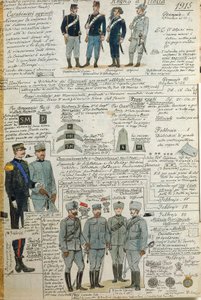 Uniformen van het Italiaanse leger tijdens de Eerste Wereldoorlog door Quinto Cenni