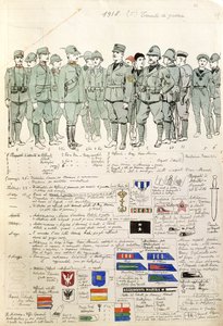 Uniformen van het Koninkrijk Italië door Quinto Cenni, kleurenplaat door Quinto Cenni