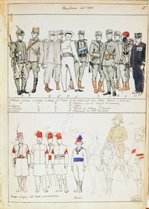 Uniformen van het Koninkrijk Italië, kleurenplaat door Quinto Cenni door Quinto Cenni