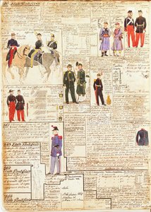 Verschillende uniformen van de Pauselijke Staten door Quinto Cenni