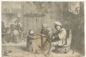 Vioolspeler in een kroeg door Quirin Boel