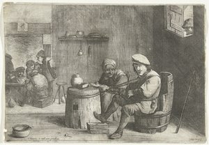 Vioolspeler in een kroeg