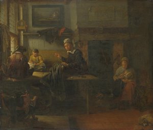 Interieur van een kleermakerswinkel, ca. 1660