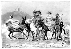 Een groep toeristen, Egypte, 1881