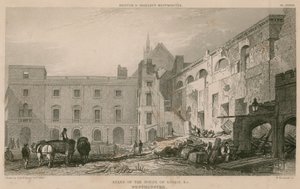 Ruïnes van het Hogerhuis, Westminster door R. W. Billings