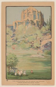 De Kathedraal van St. John the Divine vanuit Morningside Park