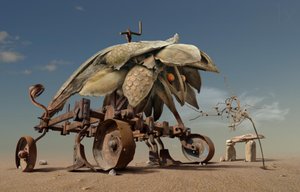 Surrealistische woestijnmachine