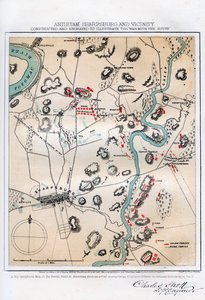Kaart van Antietam, Sharpsburg en omgeving, Maryland