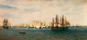 De slag bij Trafalgar, 21 oktober 1805 door Rafael Monleon y Torres