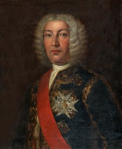 Spaans: Juan José Navarro de Viana y Búfalo (1687-1772) Markies de la Victoria, Capitán General de la Real Armada Portret van de Spaanse Admiraal José Navarro door Rafael Tejeo