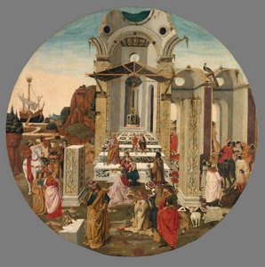 De aanbidding van de Wijzen door Raffaello Botticini