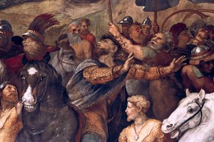 Paus Leo I, die Attila afweert, detail, 1511-14