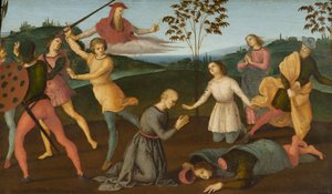 St. Jerome redt Sylvanus en straft de ketter Sabinianus