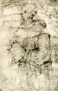 Studie van een monnik, 1913 door Raffaello Sanzio Raphael