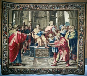 Wandtapijt met de Daden van de Apostelen. De Verblinding van Elymas, geweven in de Beauvais Werkplaats onder leiding van Philippe Behagle, 1695-98