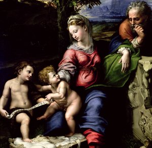 De Heilige Familie van de Eik, c.1518 (detail) door Raffaello Sanzio Raphael