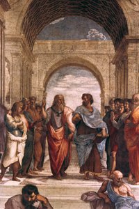 De School van Athene, detail (Plato & Aristoteles), 1508-1511 door Raffaello Sanzio Raphael