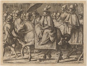 Margaretha van Oostenrijk te Paard door Raffaello Schiaminossi