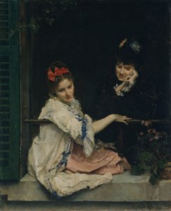 Meisjes bij een raam, ca. 1875 door Raimundo de Madrazo y Garreta
