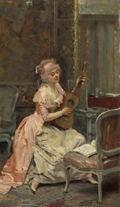 Vrouw met een gitaar