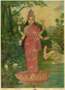 Lakshmi Embellished, door Ravi Varma Press