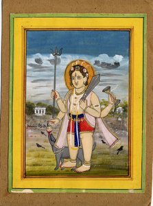 Een staande figuur van Bhairava, een vorm van Śiva. door Rajasthan School