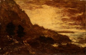 Zonsondergang, Navarro Ridge, Californische kust door Ralph Albert Blakelock