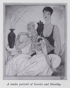 Illustratie voor "But Gentlemen Marry Brunettes" door Anita Loos door Ralph Barton
