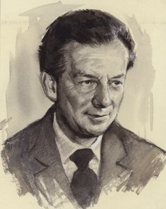 Benjamin Britten (gouache op papier) door Ralph Bruce