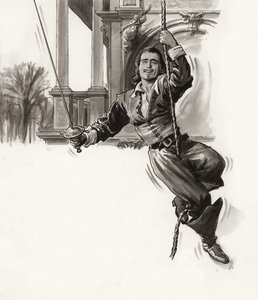 Douglas Fairbanks (gouache op papier)