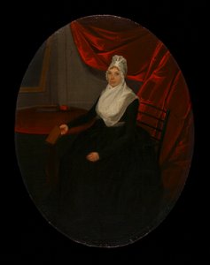 Portret van de Vrouw van een Klokkenmaker uit Connecticut, ca. 1800
