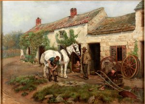 Smederij, Hexham Bridge End, 1885