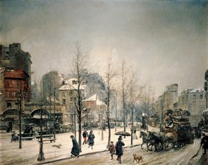 Sneeuw op de Boulevard de Clichy