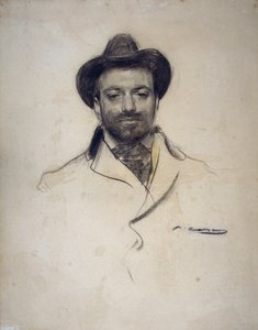 Portret van de Spaanse schilder en fotograaf Jose Maria Sert door Ramón Casas