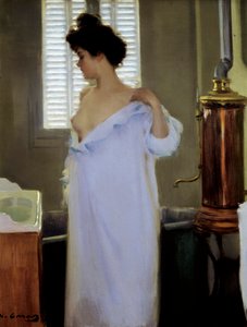 Voor het bad door Ramon Casas i Carbo