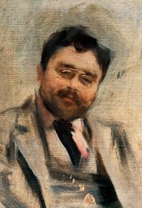 Portret van Isaac Albeniz op 34-jarige leeftijd (detail) door Ramon Casas i Carbo