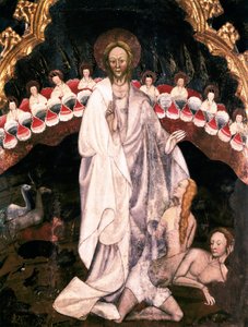 De schepping van de wereld, onder de schepping van Eva (detail) door Ramon de Mur