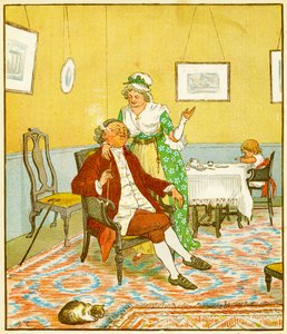 Frontispice, De vermakelijke geschiedenis van John Gilpin, 1878 door Randolph Caldecott