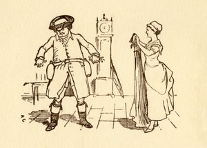 John Gilpin bevestigt wijnflessen aan zijn riem, 1878, c1918 door Randolph Caldecott
