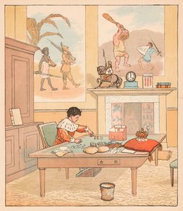 De koning was in zijn telkamer, geld aan het tellen, 1880 door Randolph Caldecott