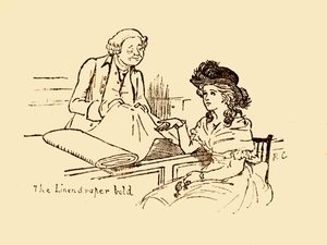 De linnenhandelaar Bold, 1878, c1918 door Randolph Caldecott