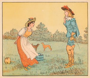 Dan kan ik niet met je trouwen, mijn mooie meid!, c1882 door Randolph Caldecott