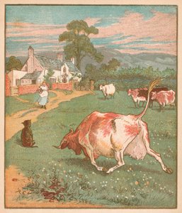 Dit is de koe met de gekreukelde hoorn..., ca. 1878 door Randolph Caldecott