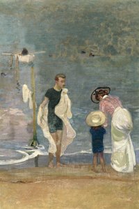 Op het strand (detail) door Raoul Du Gardier
