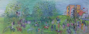 Ascot, ca.1930 (olieverf op doek) door Raoul Dufy