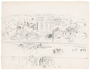 Epsom renbaan door Raoul Dufy